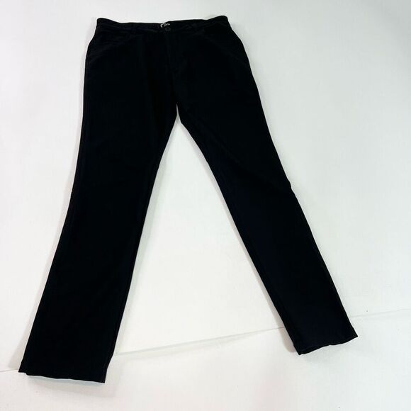 Zyia Active Pants Mens Medium Black Classic Comfort Stretch Office Chino - Picture 1 of 10